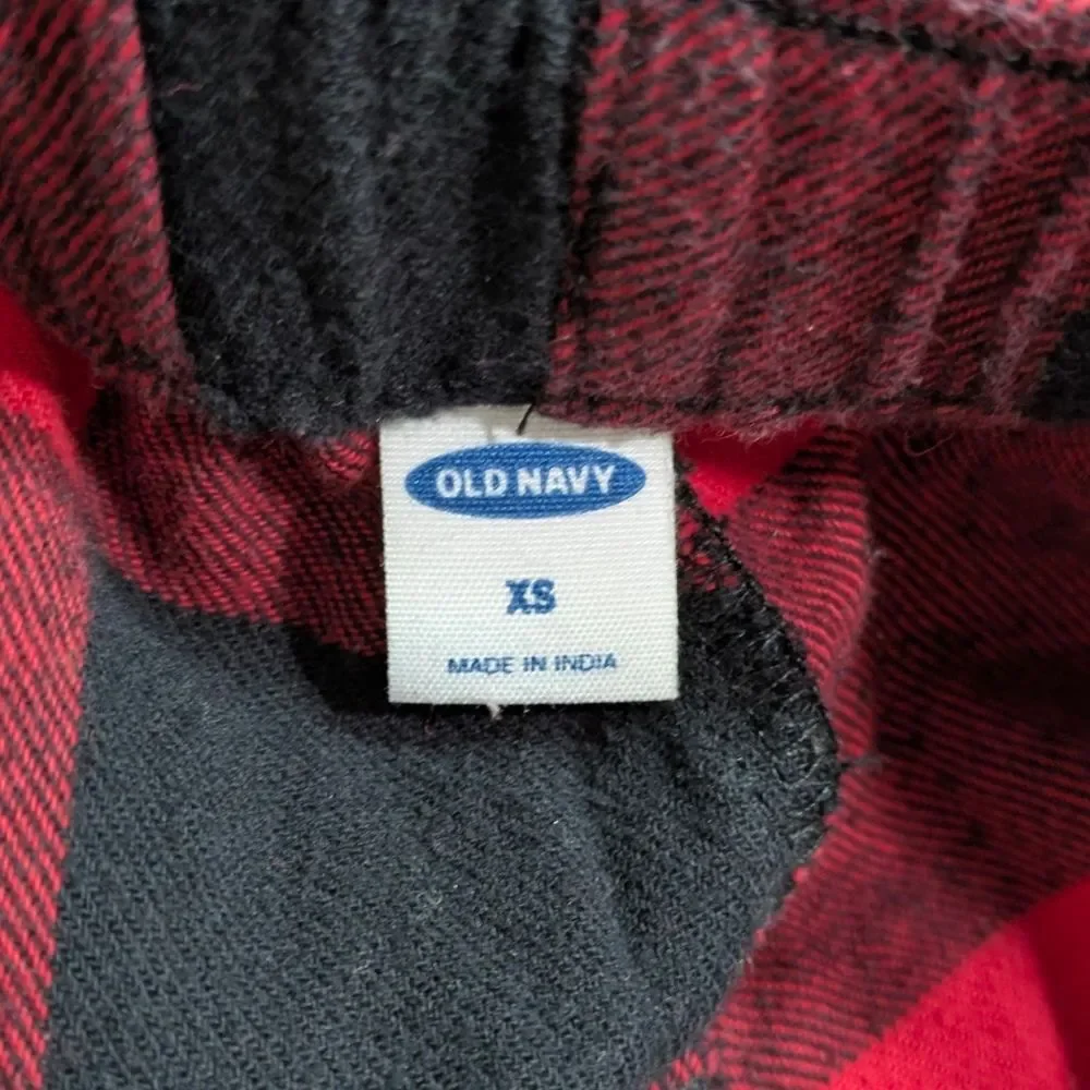 Old Navy Flannel Buffalo Check Plaid Pants - Red & Black - Size XS Mens Unisex